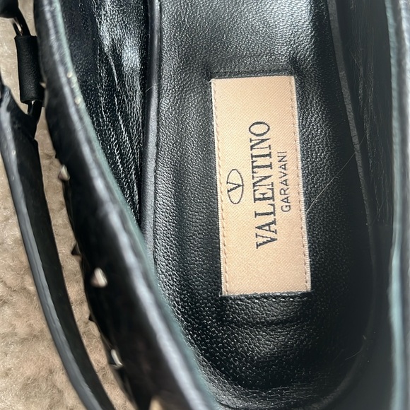 Valentino Black Silver Rockstud Quilted Ballet Flats - Picture 8 of 9